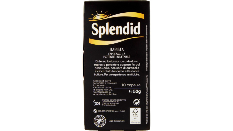 Splendid Barista Espresso 13 Capsule Compatibili con Macchine...