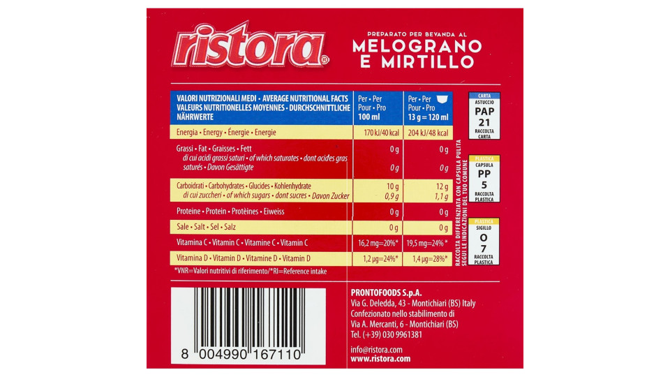 ristora Melograno e Mirtillo Capsule Compatibili con macchine...