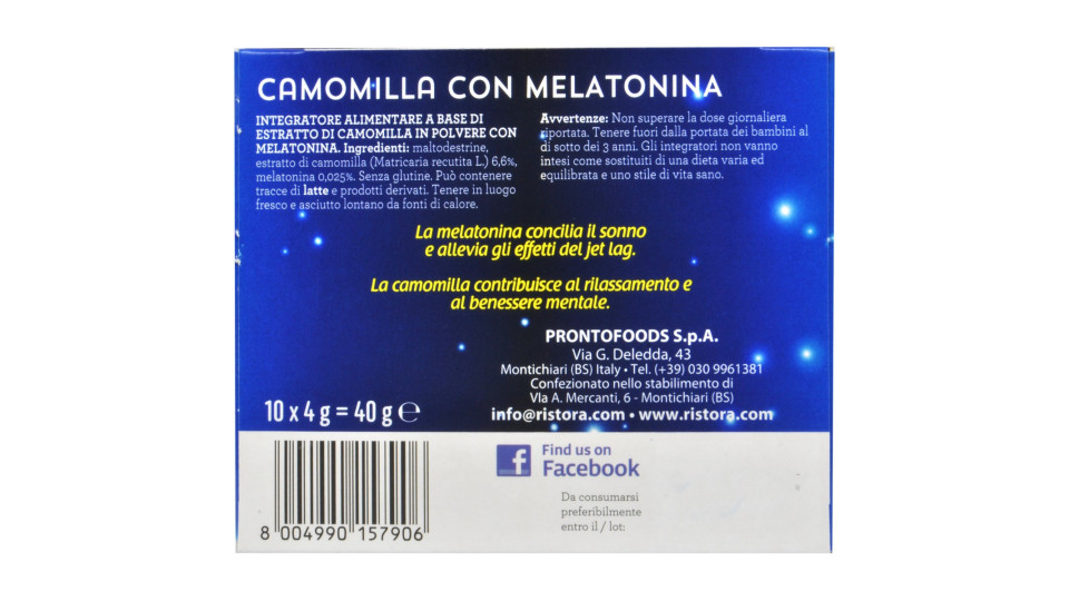 Ristora camomilla con melatonina x10 caps