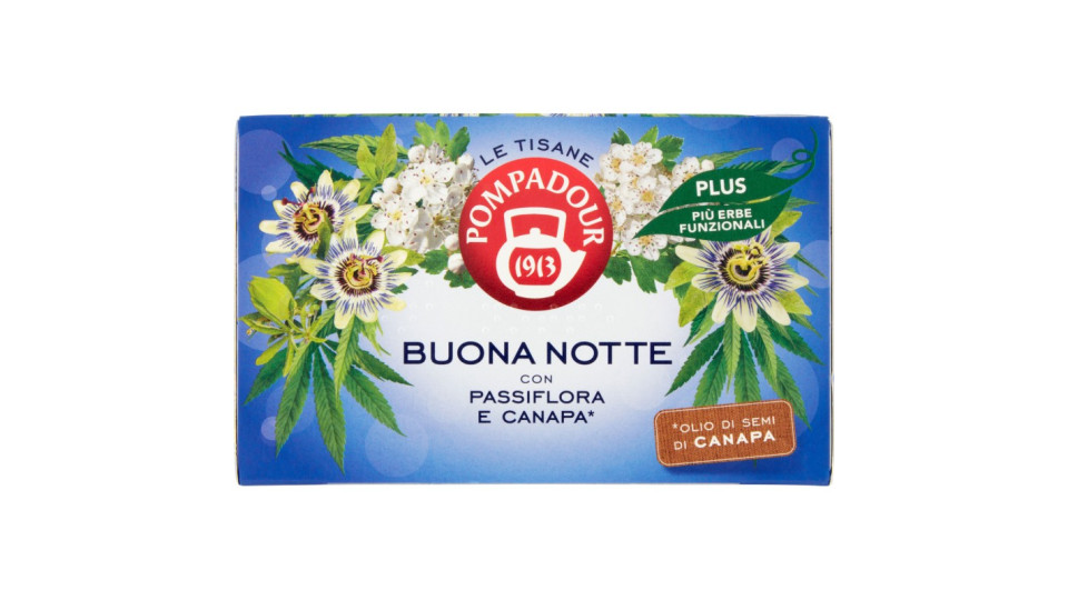 Pompadour Le Tisane Buona Notte con Passiflora e Canapa* 18 x...