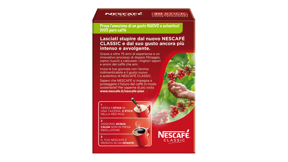 Nescafe classico - stick 20 bustine