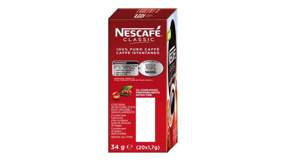 Nescafe classico - stick 20 bustine