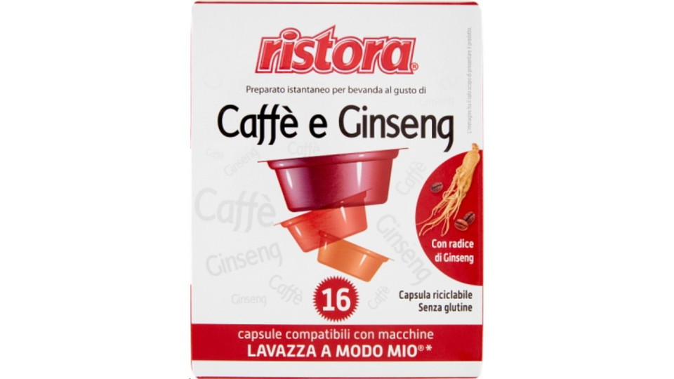 Ristora Caffè e Ginseng 16 Capsule compatibili Lavazza A Modo...