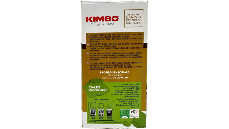 Kimbo Espresso Barista 100% Arabica Formula Bar 15 Cialde...