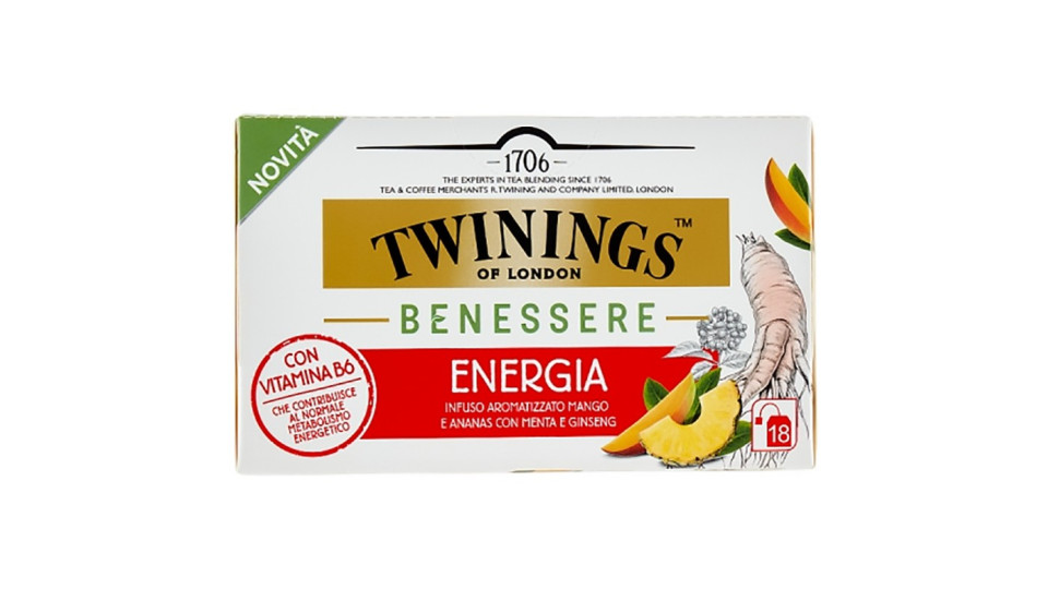 Twinings Benessere Energia Infuso Aromatizzato Mango e Ananas...