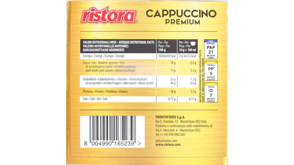 Ristora cappucino caps x10 nespresso