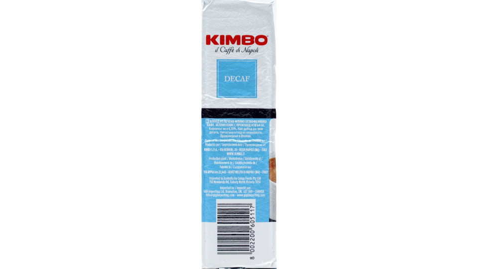 Kimbo decaffeinato macinato gr.250