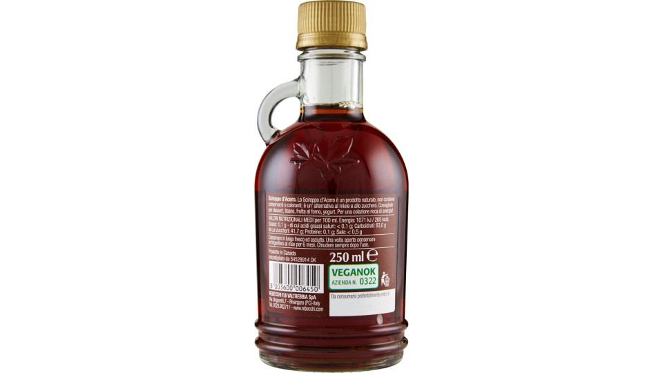 F.lli Rebecchi Valtrebbia Sciroppo d'Acero 250 ml.