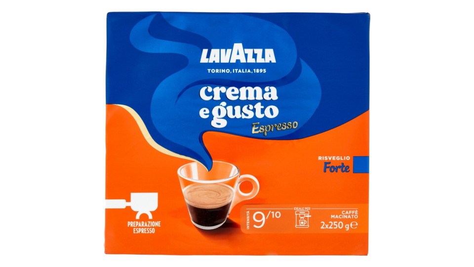 Lavazza, Crema e Gusto Forte Espresso Caffè Macinato - 2 x 250...