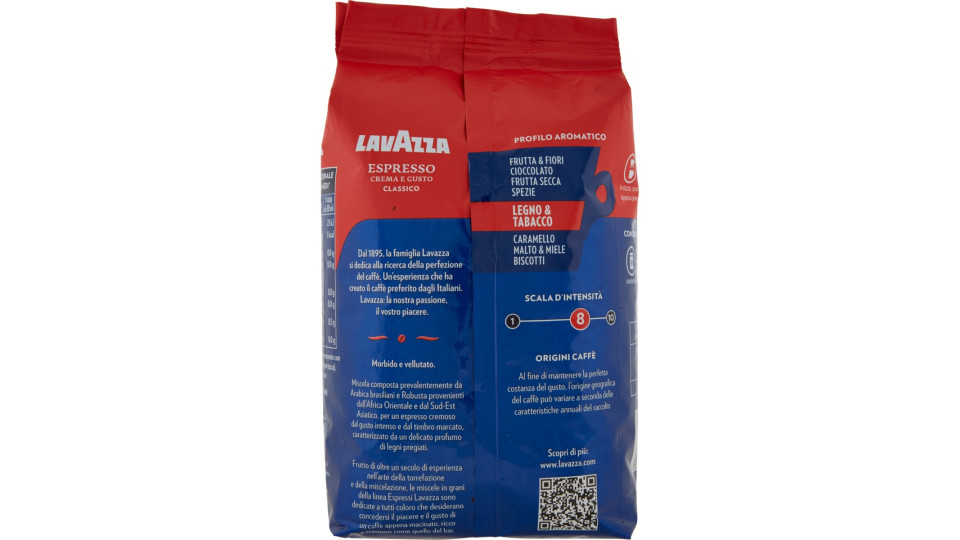 Lavazza, Crema e Gusto Classico Espresso Caffè Grani - kg.1