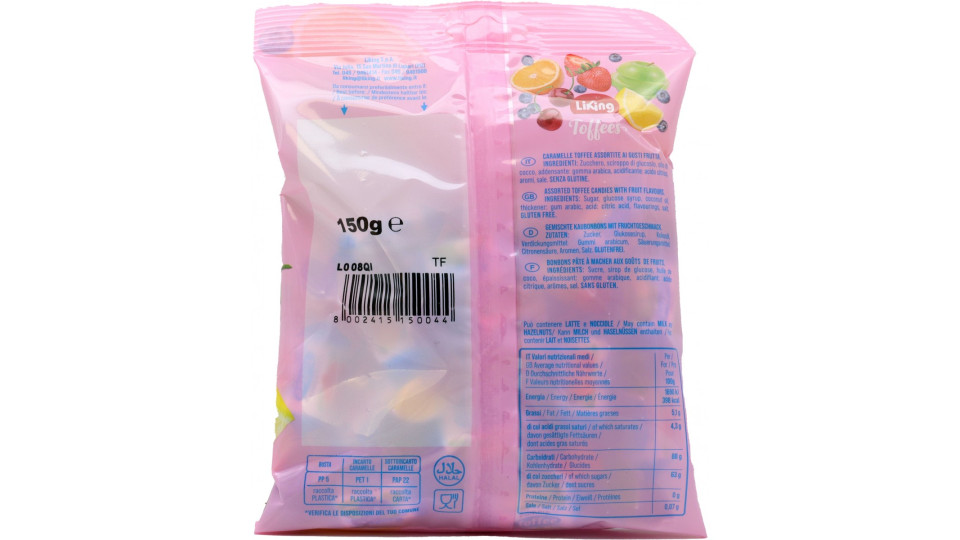 Liking toffe frutta assorite gr.150