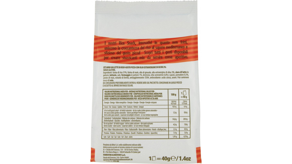 Fiorentini rice snack pizza - gr.40