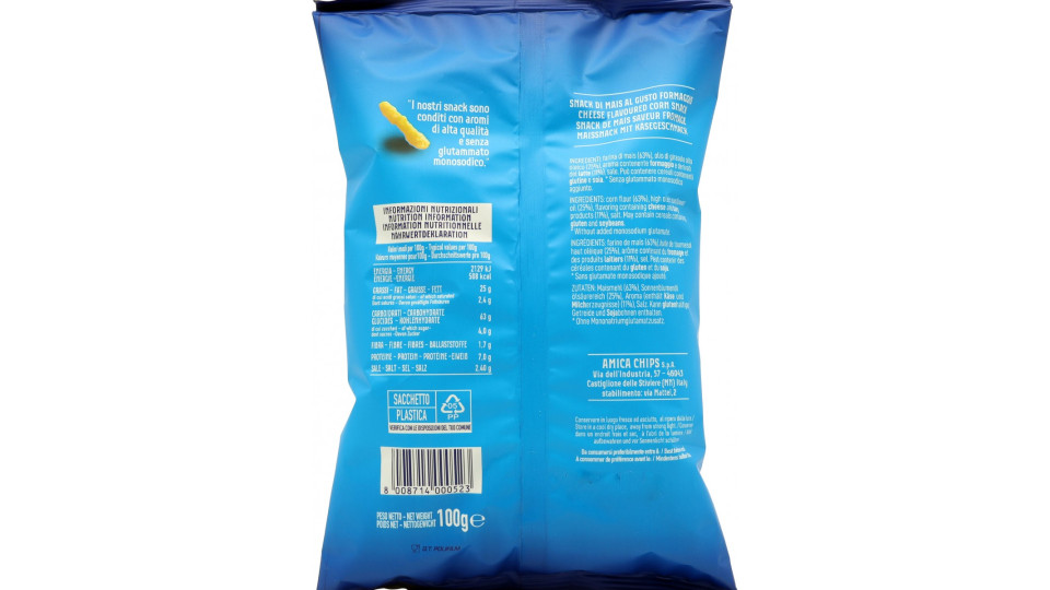 Amica Chips Bi-Bip di mais gusto Formaggio 100 g