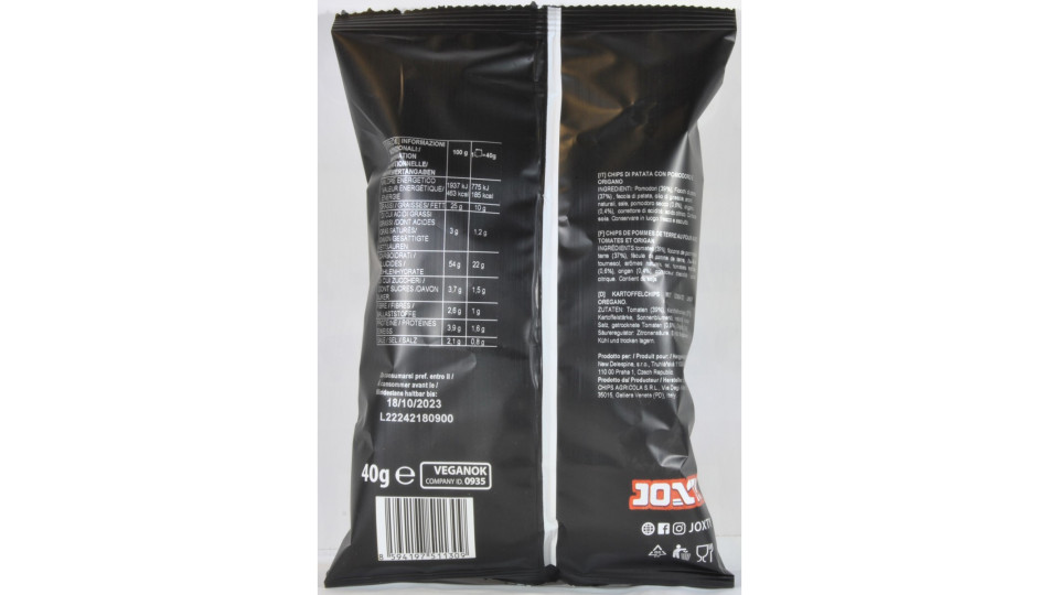 JOXTY chips pomodoro origano gr.40 Gluten Free