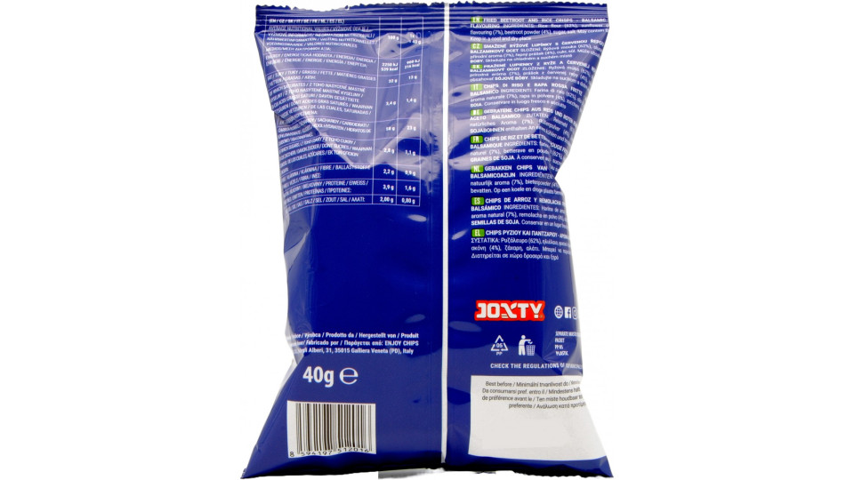 Joxty chips riso fritte rapa e aceto balsamico gr.40