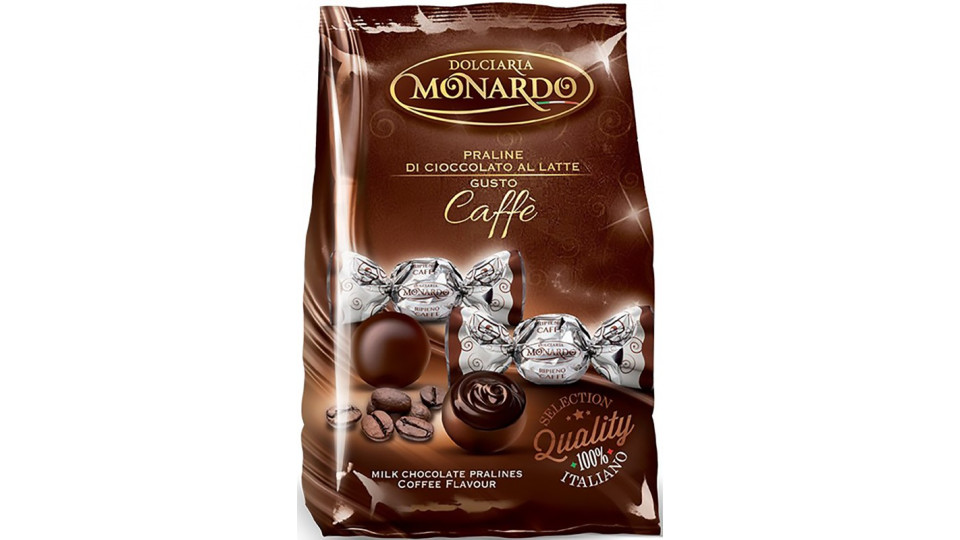 Monardo praline di cioccolato al latte gusto caffe busta gr.100