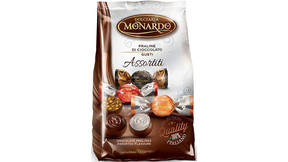 Monardo praline di cioccolato gusti assortiti busta gr.100