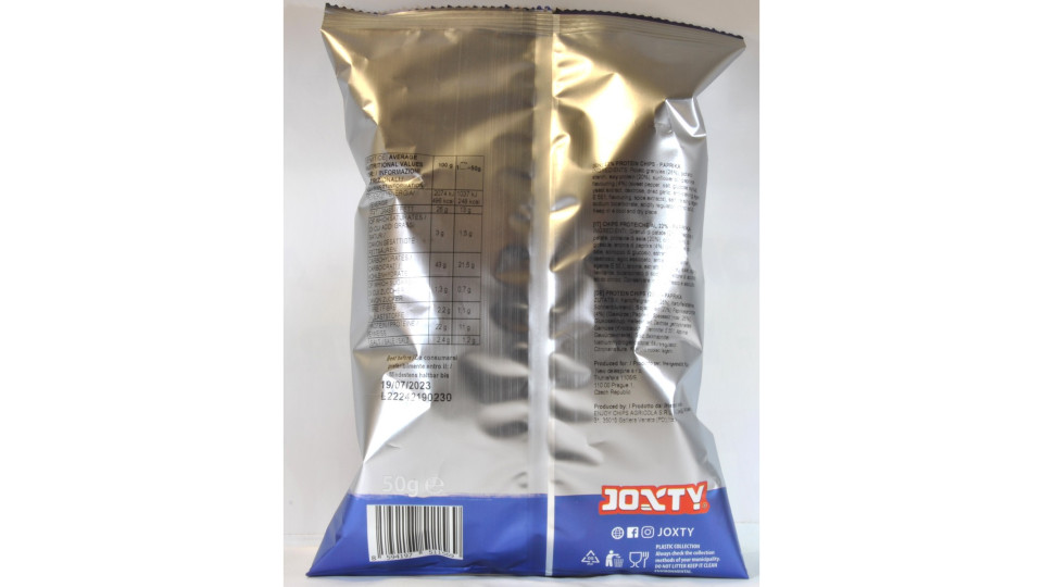 JOXTY chips protein 22% paprika gr.50 Gluten Free