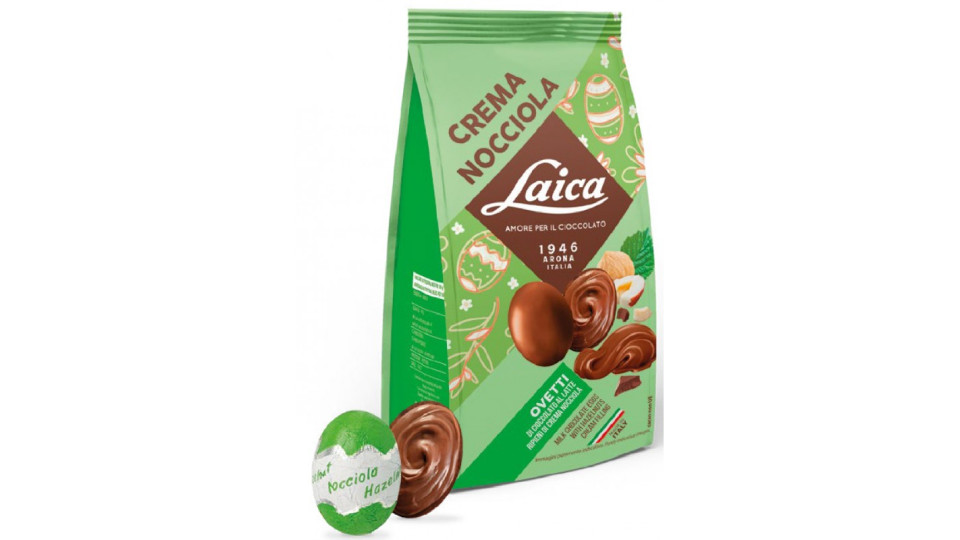 Laica ovetti con cioccolato al latte ripieni alla nocciola gr.120