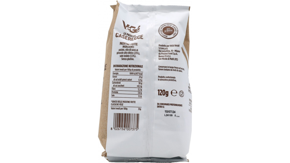 VéGé le Patatine Caserecce 120 g