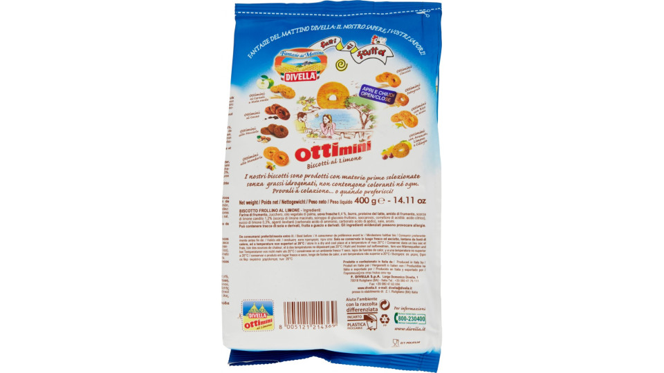 Divella biscotti ottimini al limone gr.400