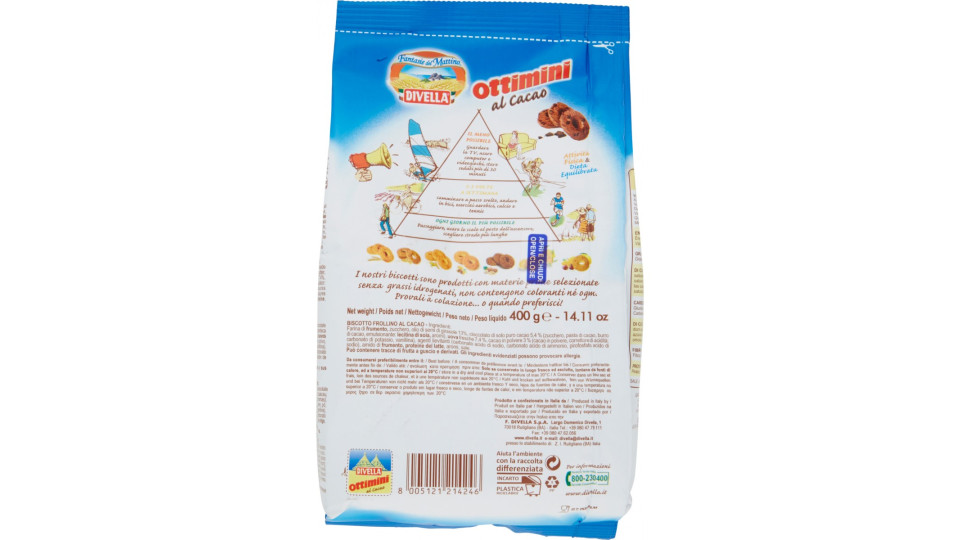Divella biscotti ottimini al cacao gr.400