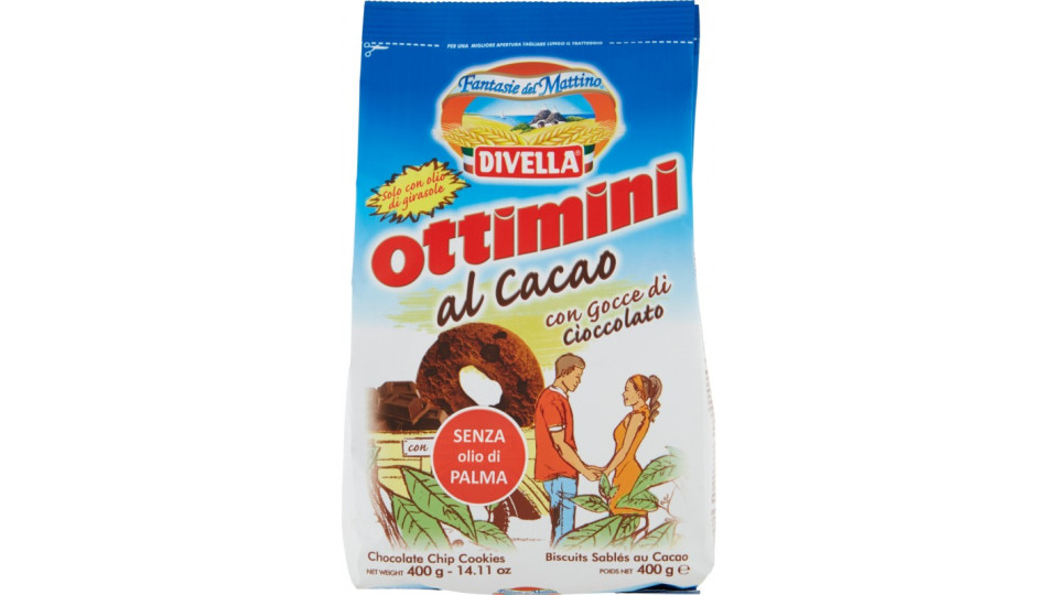 Divella biscotti ottimini al cacao gr.400
