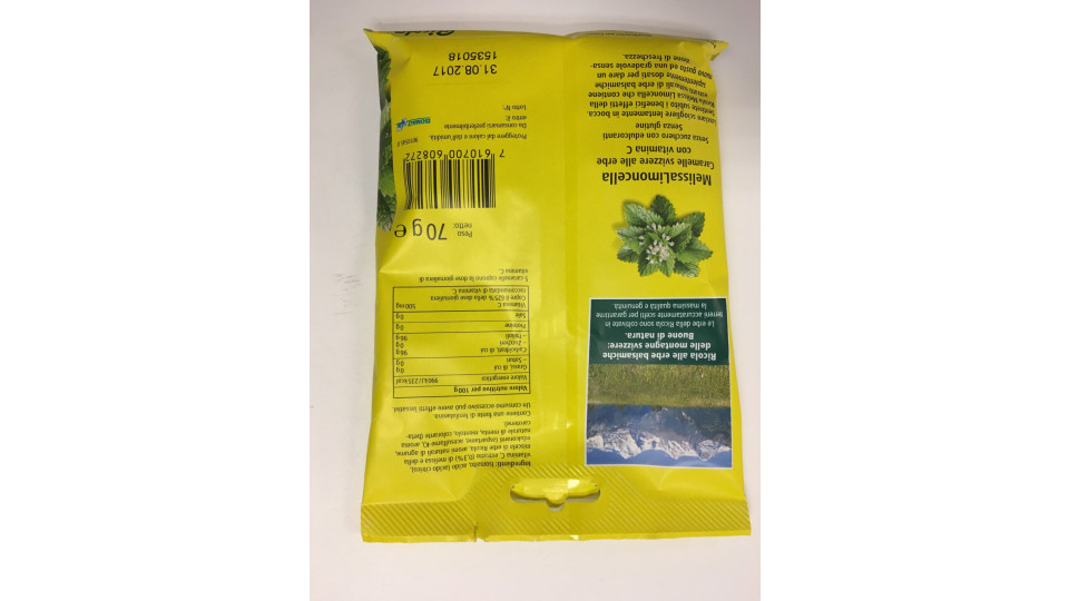 Ricola caramelle melissa e limone senza zucchero busta - gr.70