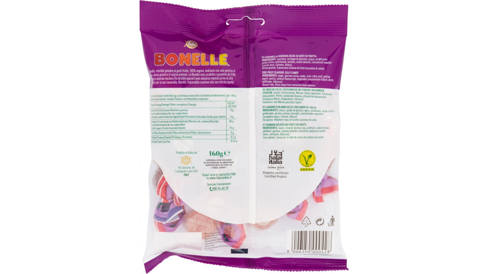 Bonelle le gelées ai gusti mora lampone uva spina mirtillo 160...