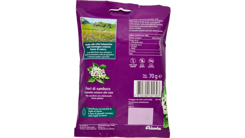 Ricola Fiori di sambuco caramelle alle erbe balsamiche senza...