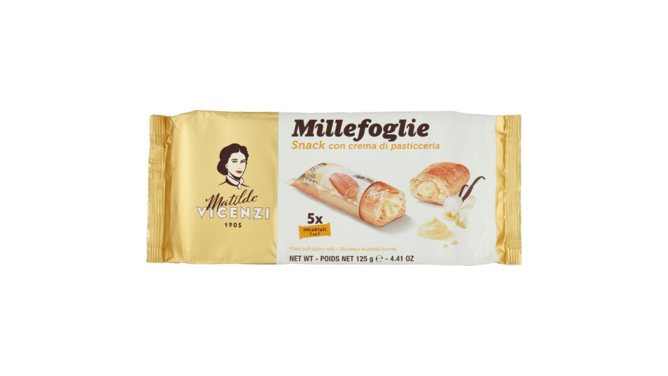 Matilde Vicenzi Millefoglie Snack con crema di pasticceria 125 g