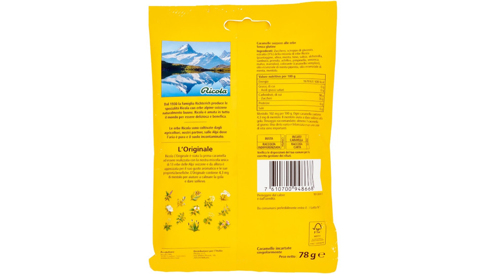 Ricola caramelle alle erbe svizzere - gr.78