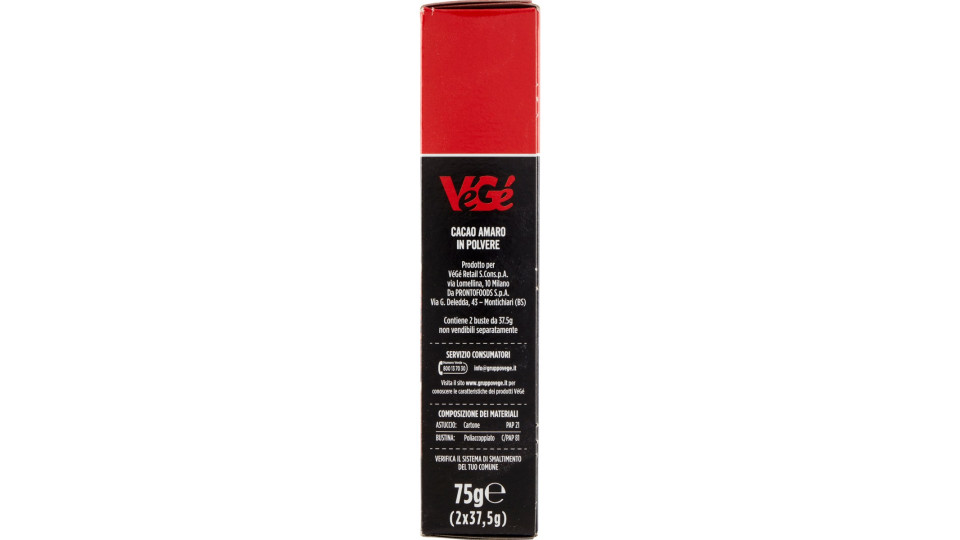 VéGé Cacao Amaro 2 x 37,5 g