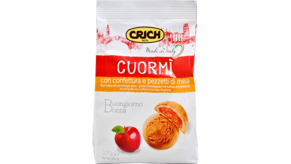 Crich biscotti cuormi con confettura e pezzi di mela gr.270