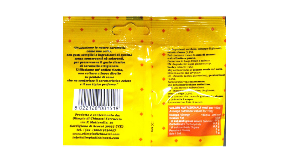 Olimpia caramelle all'orzo dolci piaceri - gr.150