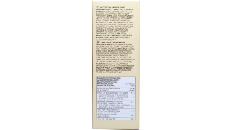 Falcone crostata al gianduia con farina di riso x4 gr.240
