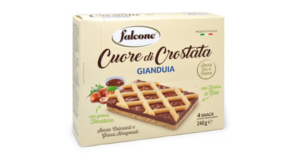 Falcone crostata al gianduia con farina di riso x4 gr.240