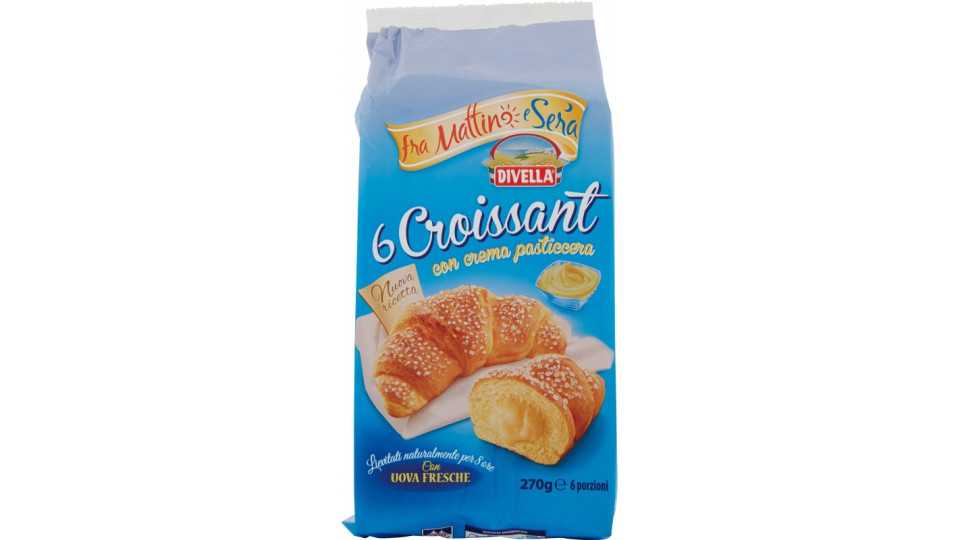 Divella fra Mattino e Sera 6 Croissant con crema pasticcera...