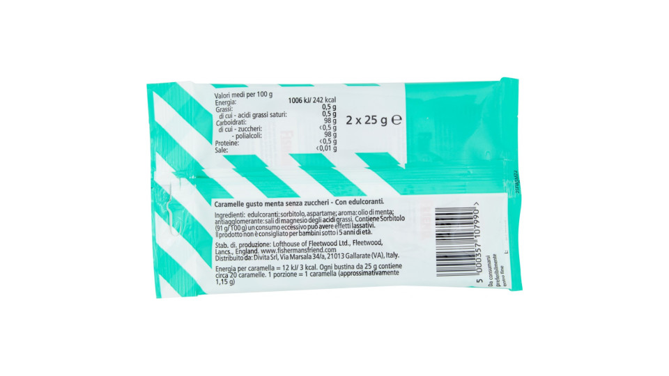 Fisherman's Friend Menta Senza Zuccheri 2 x 25 gr.