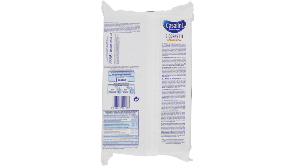 Casalini Cornetti albicocca 6 x 50 g