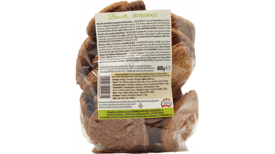 Artebianca Biscotti Integrali 400 g