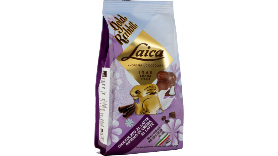 Laica goldrabbit cioccolato al latte con crema al latte gr.150
