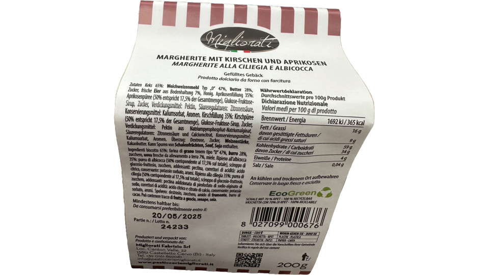 Mmigliorati margherita ciliegie e albicocche gr.200