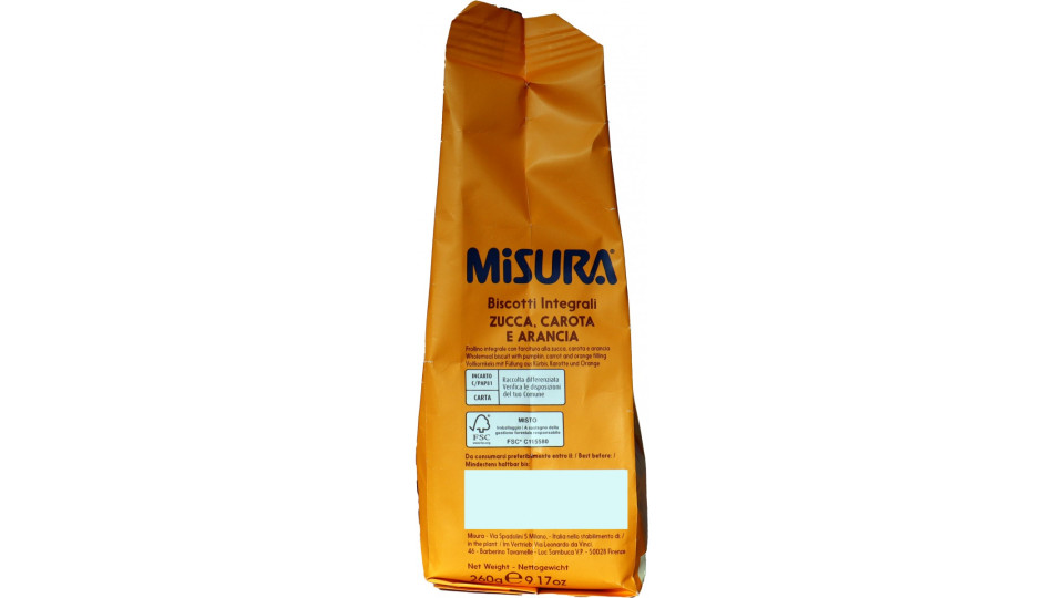 Misura Fibrextra Morbido Ripieno di Zucca, Carota e Arancia...