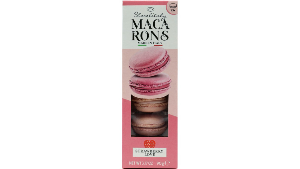 Chocolitaly macarons strawberry pz.6 gr.90