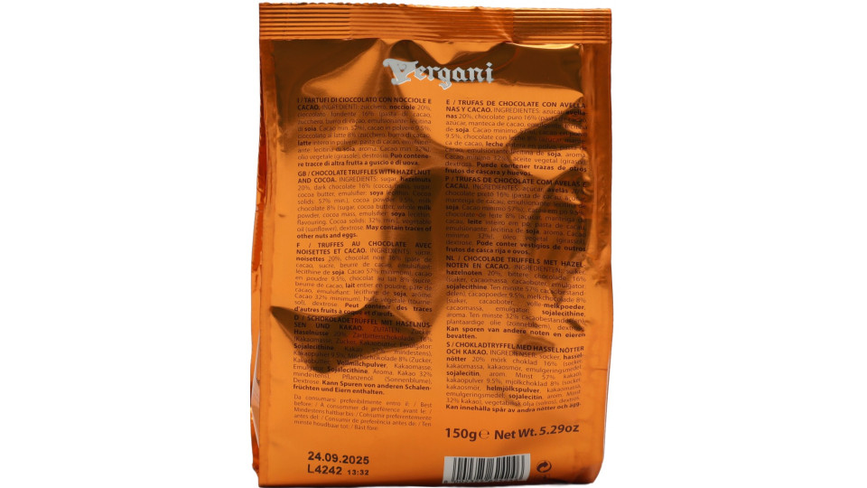 Vergani tartufo spolverato al cacao busta gr.150