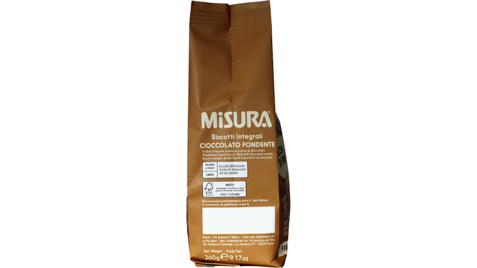 Misura Fibrextra Morbido Ripieno al Cioccolato Fondente 260 g