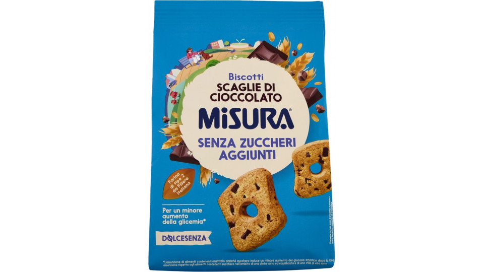 Misura Dolcesenza Biscotti con Scaglie di Cioccolato 290 gr.