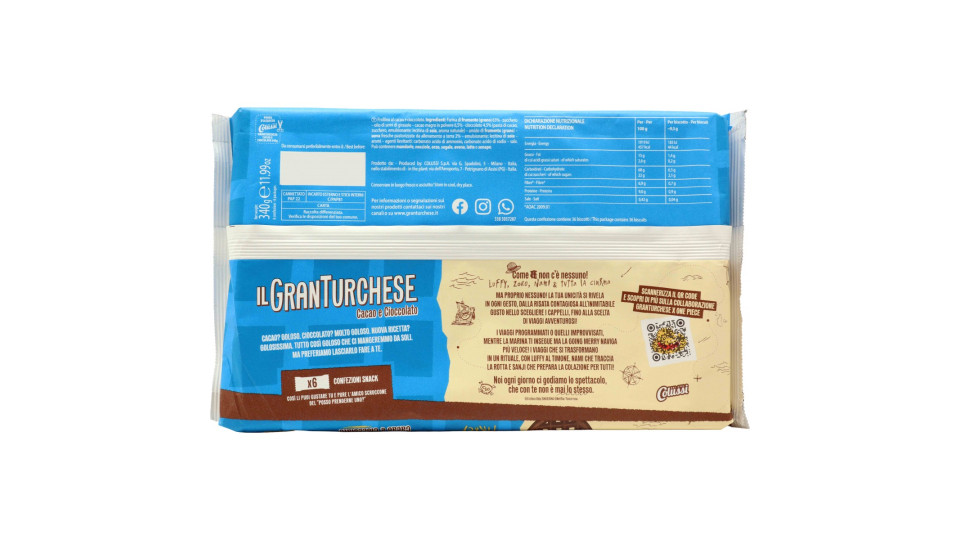 Colussi il GranTurchese Cacao e Cioccolato One Piece 340 g