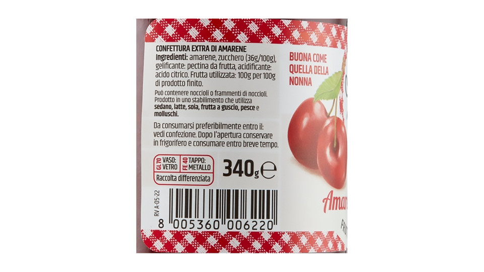 Le conserve della Nonna confettura extra di amarene - gr.340